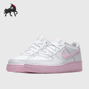 Nike/耐克正品Air Force 1 空军一号樱花粉白粉大童休闲鞋CV7663