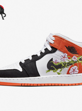 Nike/耐克正品Air Jordan 1 Mid SE女子GS大童板鞋DQ8390-100