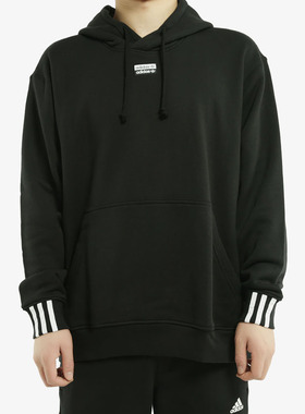 Adidas阿迪达斯正品春秋三叶草男子运休闲动套头衫卫衣EJ7424