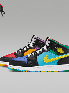 Nike/耐克正品Air Jordan 1 Mid GS女子大童篮球鞋FD1317-007