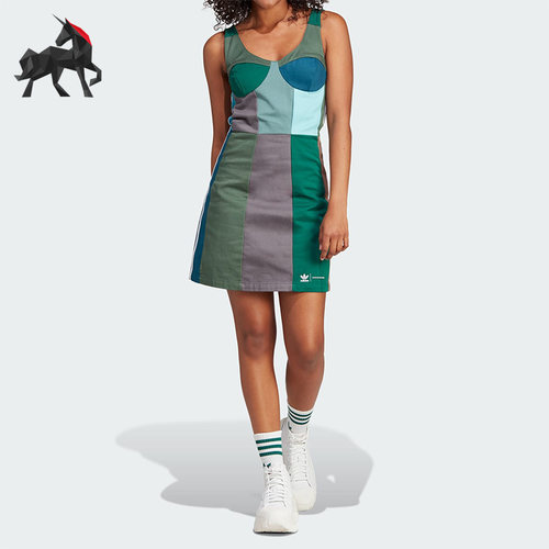 Adidas/阿迪达斯正品三叶草时尚女子运动吊带连衣裙II0762
