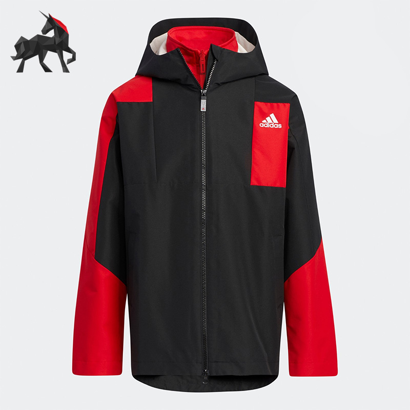 阿迪达斯儿童休闲连帽冲锋衣