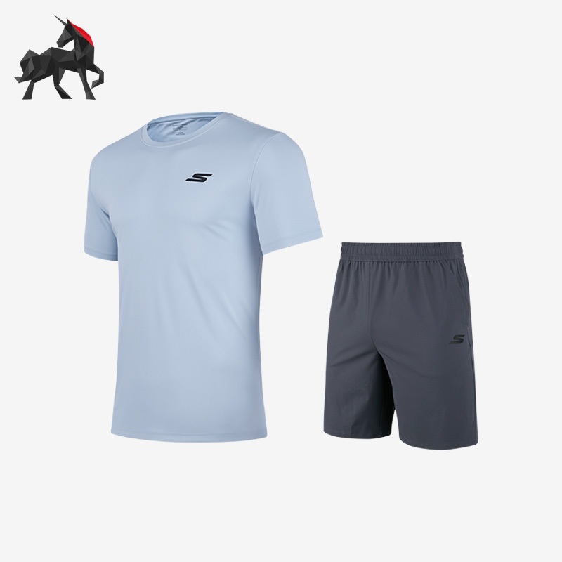 斯凯奇男女运动休闲短袖短裤