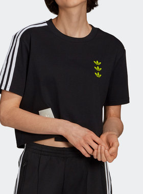 Adidas/阿迪达斯正品女子夏季三叶草短袖运动T恤HA4716