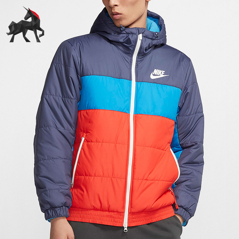 耐克运动保暖棉服连帽外套bv4684