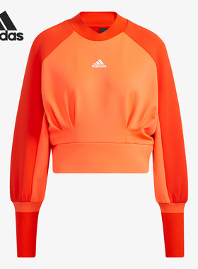 Adidas/阿迪达斯正品女子圆领运动舒适长袖卫衣H09677