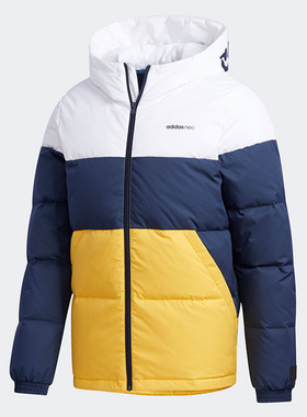 Adidas/阿迪达斯NEO冬运动拼接连帽羽绒服 GQ5964 GJ8789 H45285