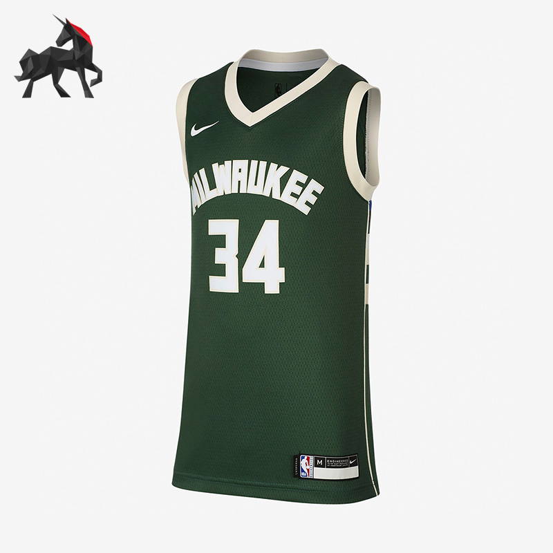 Nike/耐克正品夏季大童密尔沃基雄鹿队休闲球衣背心AA4539-323