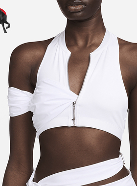 Nike/耐克正品Jacquemus女士露背运动挂脖式上衣FJ3150-100
