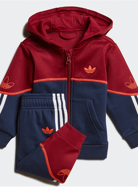 Adidas/阿迪达斯正品三叶草OUTLINE FZ宝宝婴童装运动套装FM4449
