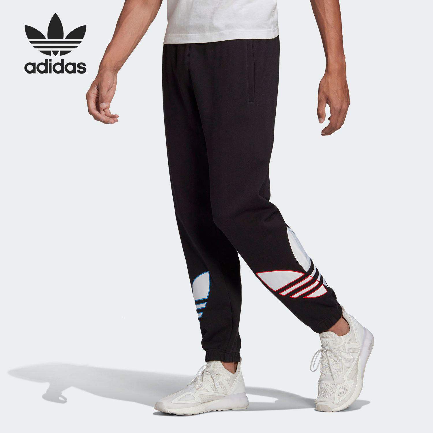 Adidas/阿迪达斯正品三叶草冬大logo运动裤子收口长裤 GN3574