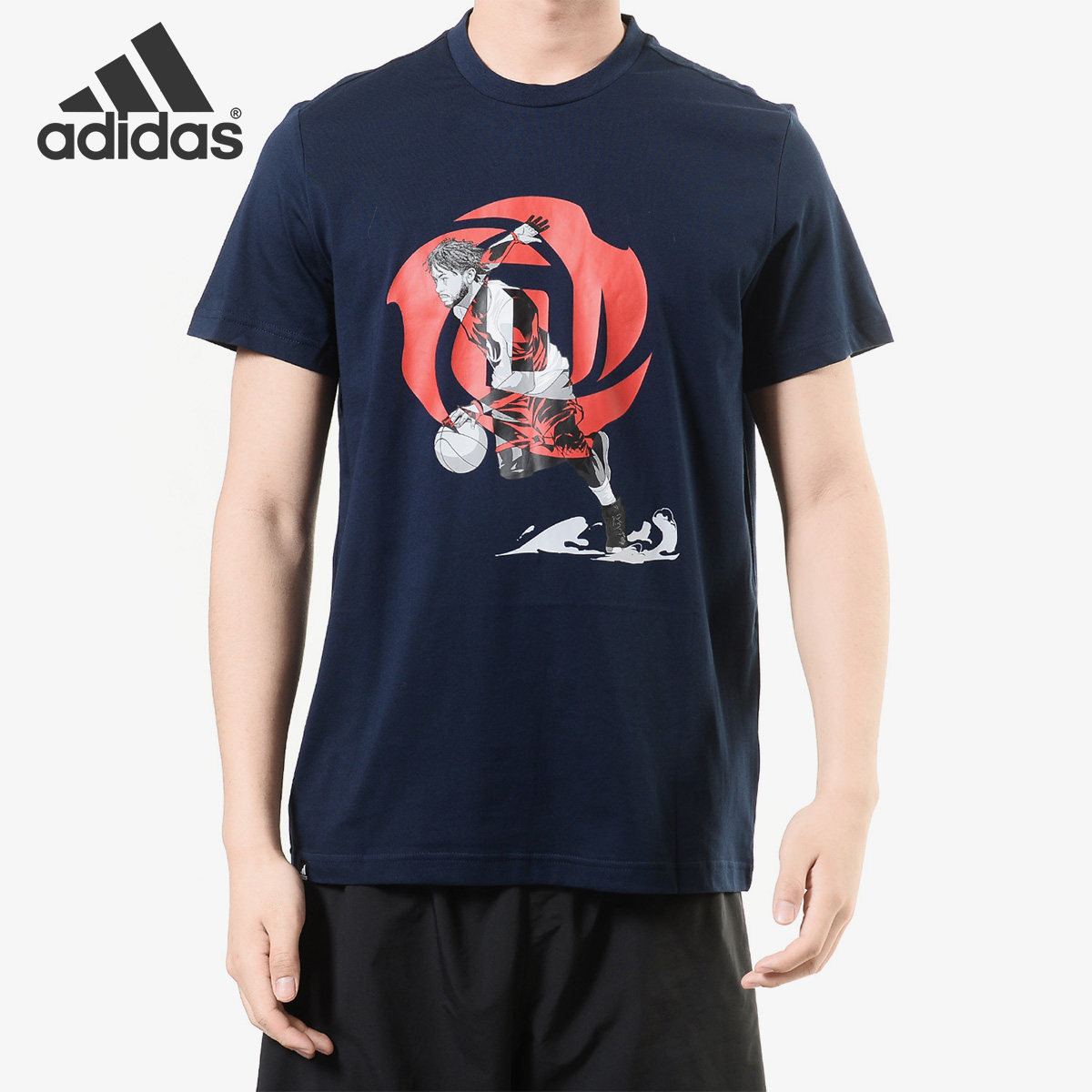 Adidas/阿迪达斯正品ROSE罗斯漫画篮球文化运动男子短袖T恤DU6297