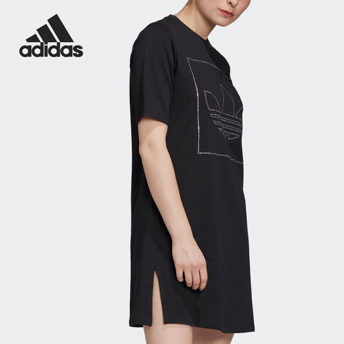 Adidas/阿迪达斯正品三叶草夏季女子短袖连衣裙FU1727