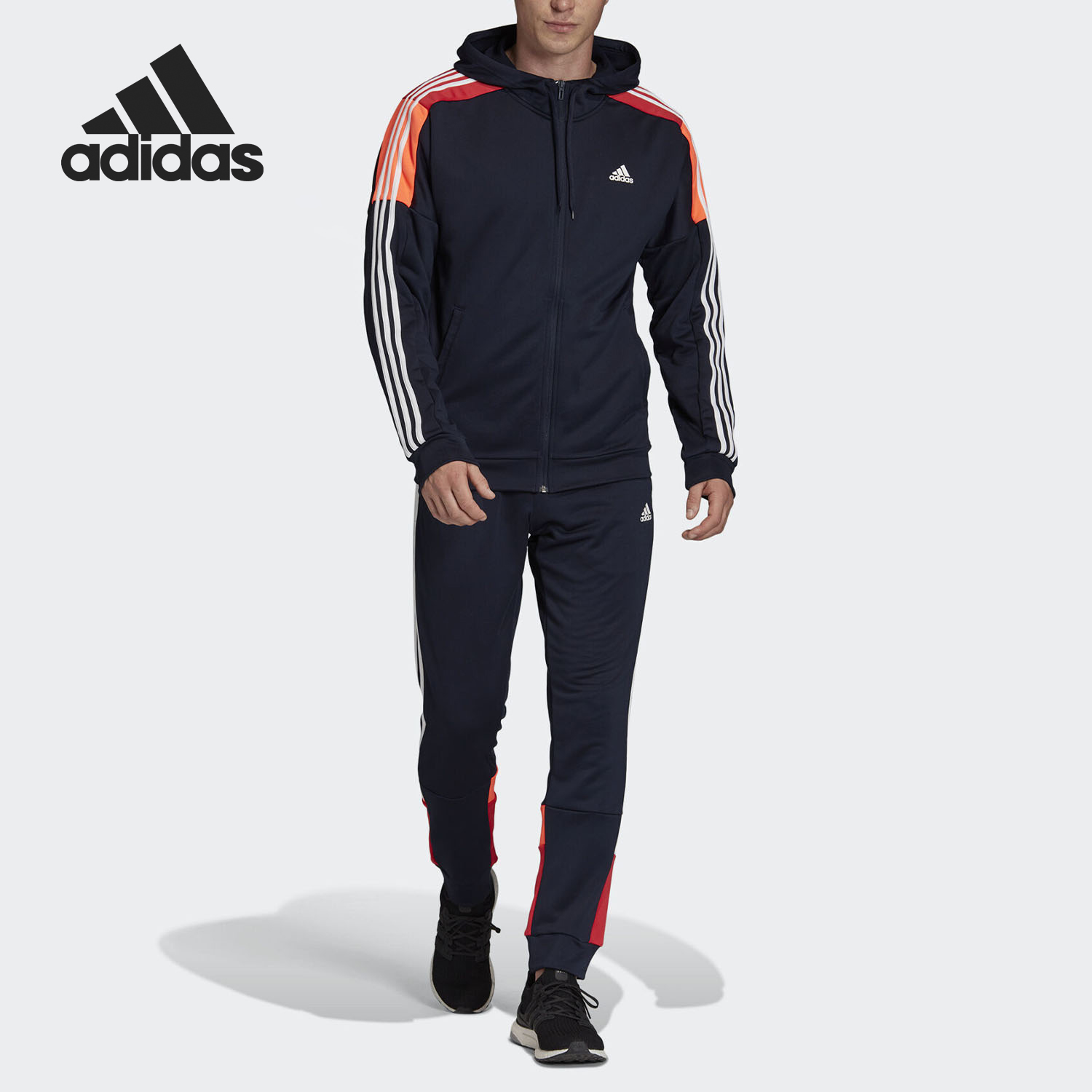 Adidas/阿迪达斯正品男子时尚经典夹克长裤休闲运动套装 FJ1227