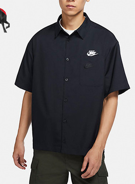 Nike/耐克正品 SWOOSH 印花男子宽松舒适透气翻领短袖 DX6308-010