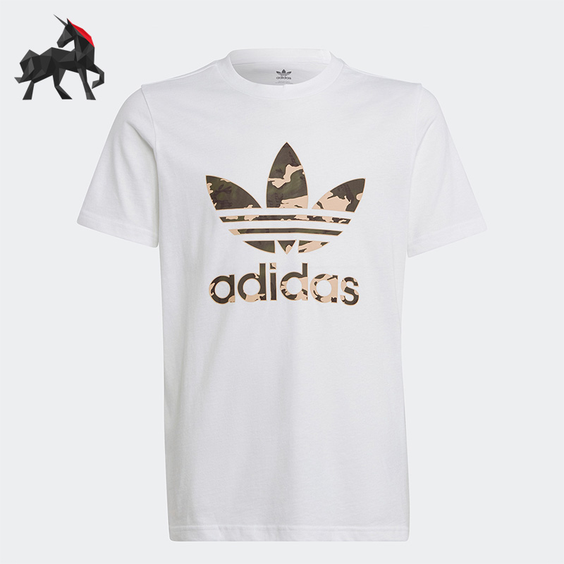 阿迪达斯圆领运动短袖T恤
