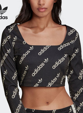 Adidas/阿迪达斯正品三叶草女子短款长袖T恤HM4894