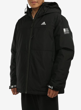 Adidas/阿迪达斯正品冬季男子运动保暖连帽羽绒服 H13869