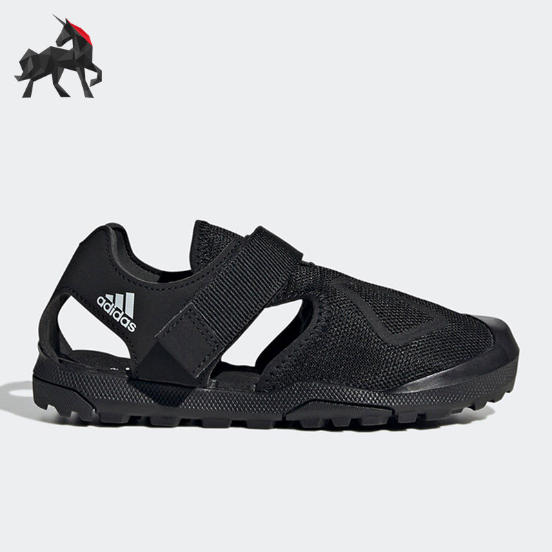 Adidas/阿迪达斯正品户外儿童透气网面包头魔术贴沙滩凉鞋 S42671