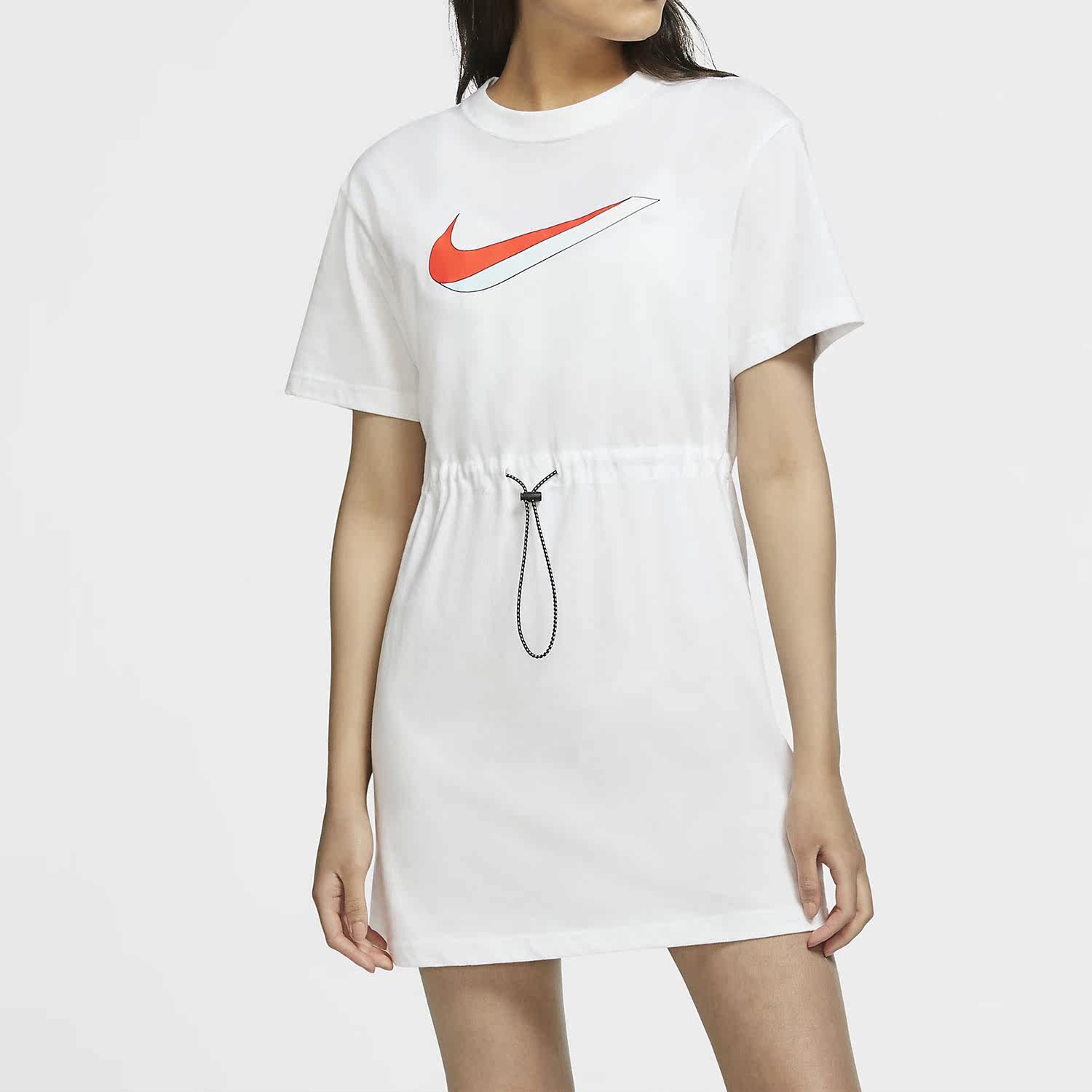 Nike/耐克正品女装上衣短袖夏季运动连衣裙半袖宽松T恤CU5173