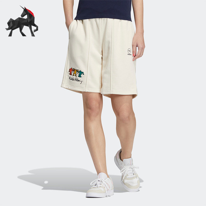 Adidas/阿迪达斯正品neo凯斯·哈林联名女子五分裤运动短裤HS6831,运动服/休闲服装,运动中长裤／短裤,淘宝优惠券,粉丝福利购,淘宝优惠卷