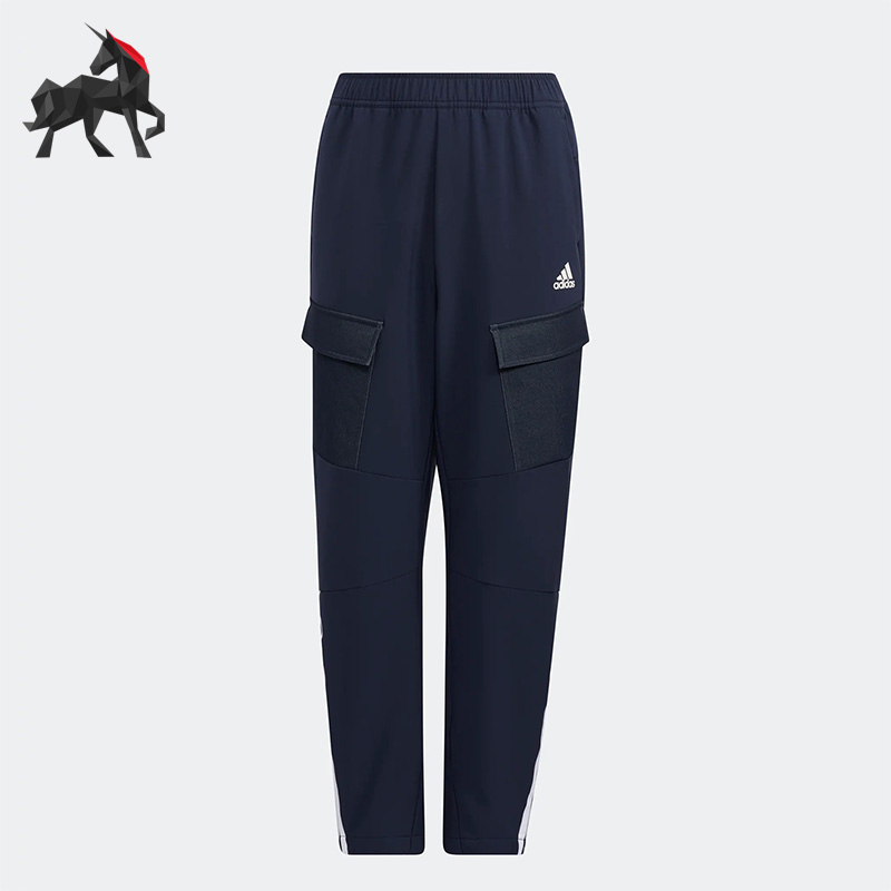 Adidas/阿迪达斯正品秋冬大童运动薄绒休闲透气长裤 HM9612