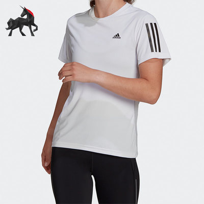阿迪达斯女子圆领跑步短袖T恤