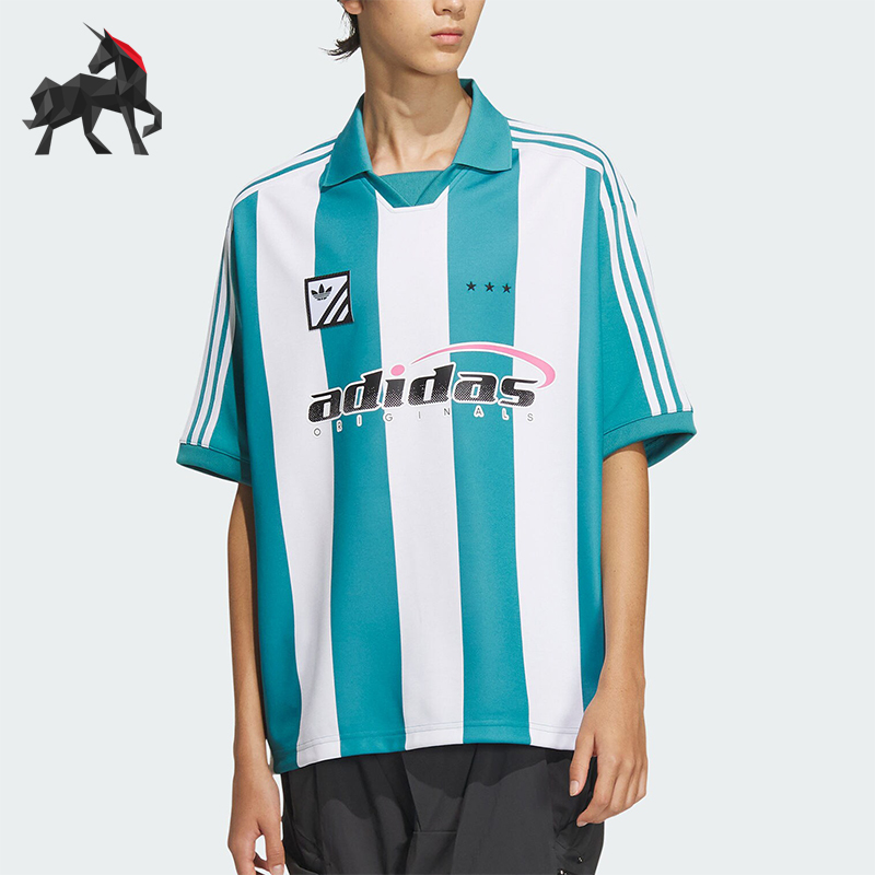 阿迪达斯男士宽松短袖翻领POLO衫