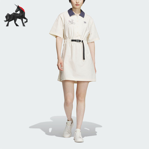 女运动短袖连衣裙阿迪达斯正品