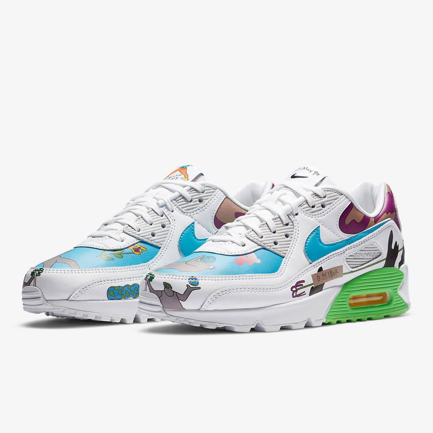 Nike/耐克正品Air Max 90 x RuohanWang联名涂鸦男女休闲鞋CZ3992