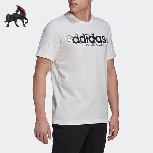 阿迪达斯休闲男运动圆领短袖T恤