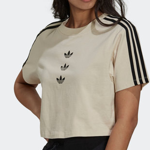 运动短袖 Adidas 三叶草短款 女子夏季 T恤GU2808 阿迪达斯正品