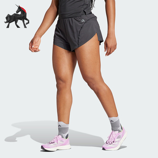 W女士跑步运动短裤 Adidas SPLIT ADIZERO IK9708 阿迪达斯正品