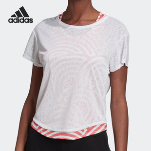 Adidas 女子宽松两件套跑步运动T恤GD5035 阿迪达斯正品