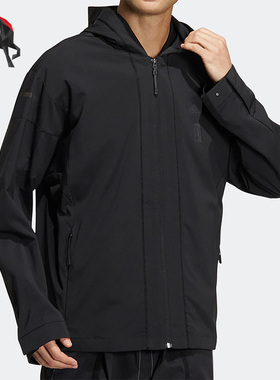 Adidas/阿迪达斯正品秋男子运动休闲透气宽松连帽外套 HM2946