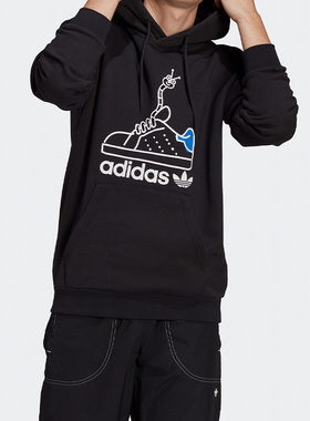 Adidas/阿迪达斯正品三叶草WORM HOODIE男子春秋运动套头衫GN2159