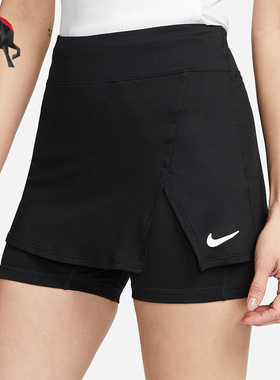Nike/耐克正品DRI-FIT针织开衩女子运动网球短裙 DH9780-010