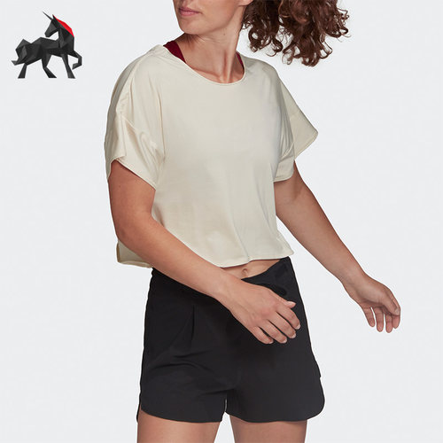 阿迪达斯女子运动健身露背短袖