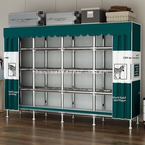 简易衣柜出租房用卧室拉链式加粗加厚加固钢管隔板组装简易布衣柜