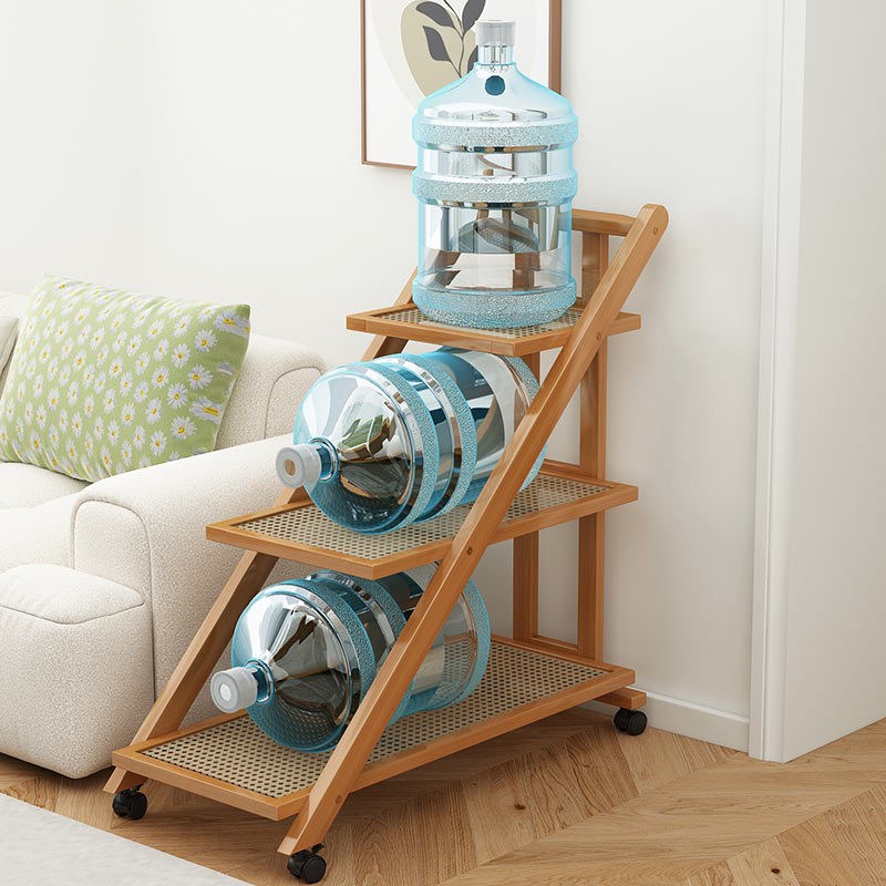 落地可移动折叠书架置物架多层沙发边几收纳架家用小推车简易书柜