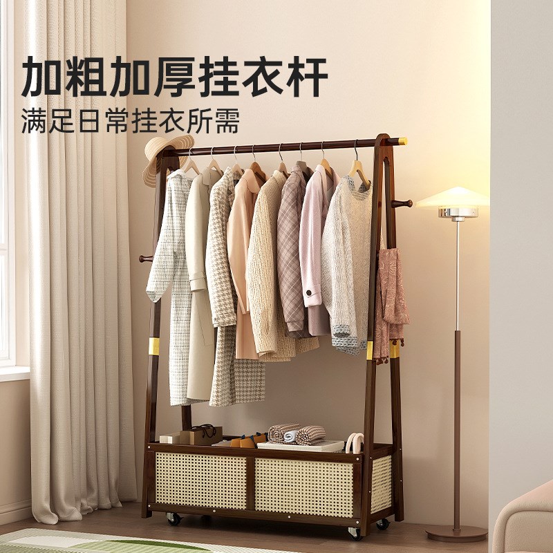衣架落地卧室入户可移动简约衣帽架收纳储物柜一体床边放衣服神器