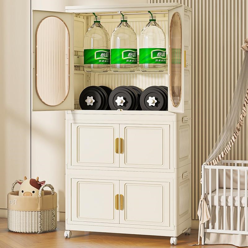 欧式儿童衣柜整理收纳柜子免安装置物柜家用可折叠多层塑料储