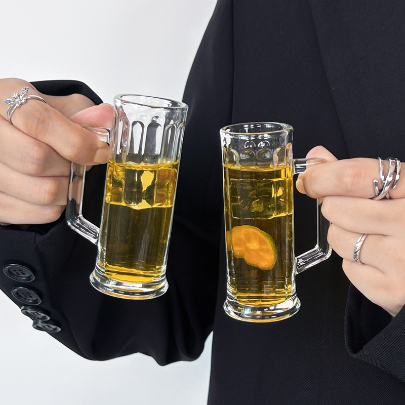 品鉴杯迷你版把手玻璃酒吧烈酒杯底部加厚耐摔透明韩式烧酒白酒杯