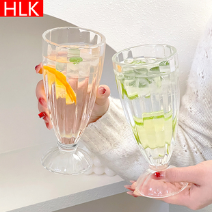 HLK ins风高脚玻璃杯创意鸡尾酒杯大容量高颜值饮品杯