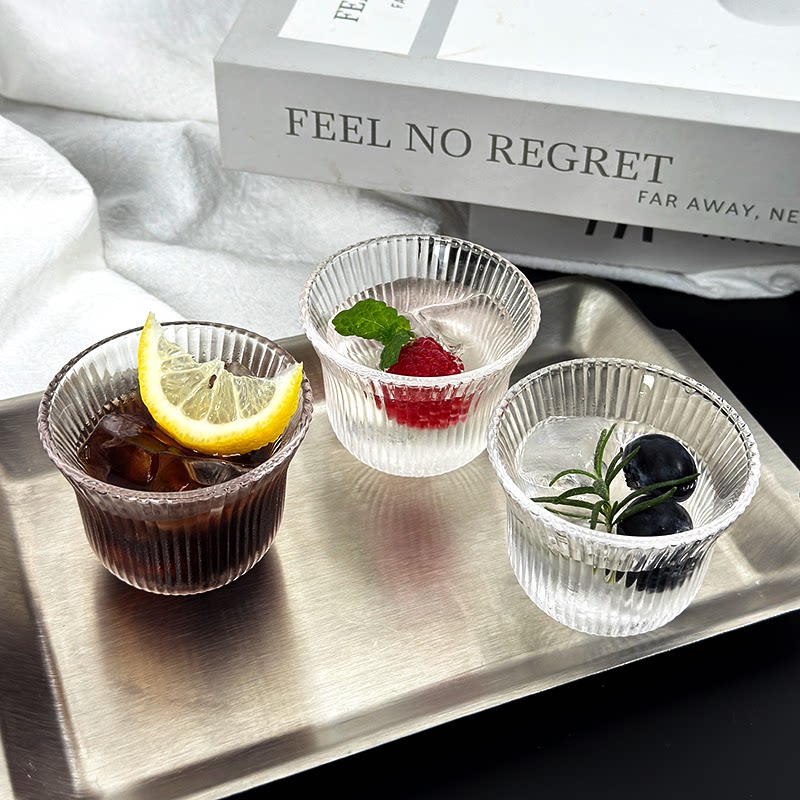 日式耐热玻璃茶具小茶杯清酒杯果酒梅子酒杯白酒杯子品茗杯咖啡杯