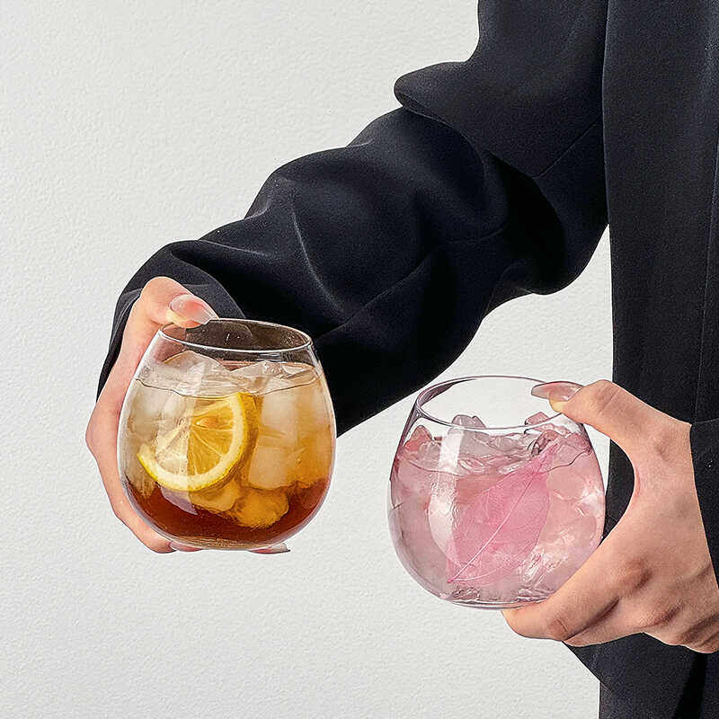 高颜值ins风咖啡玻璃杯夏天喝水杯子小众设计感餐厅果汁饮料杯女