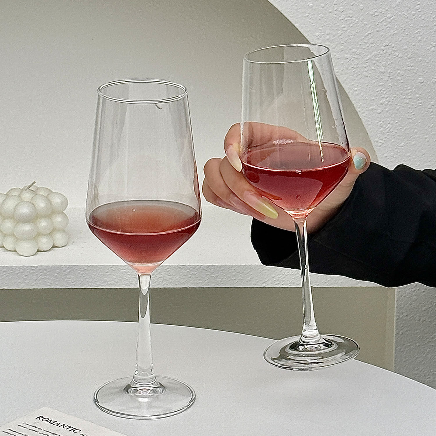 欧式轻奢红酒杯玻璃高脚葡萄酒杯