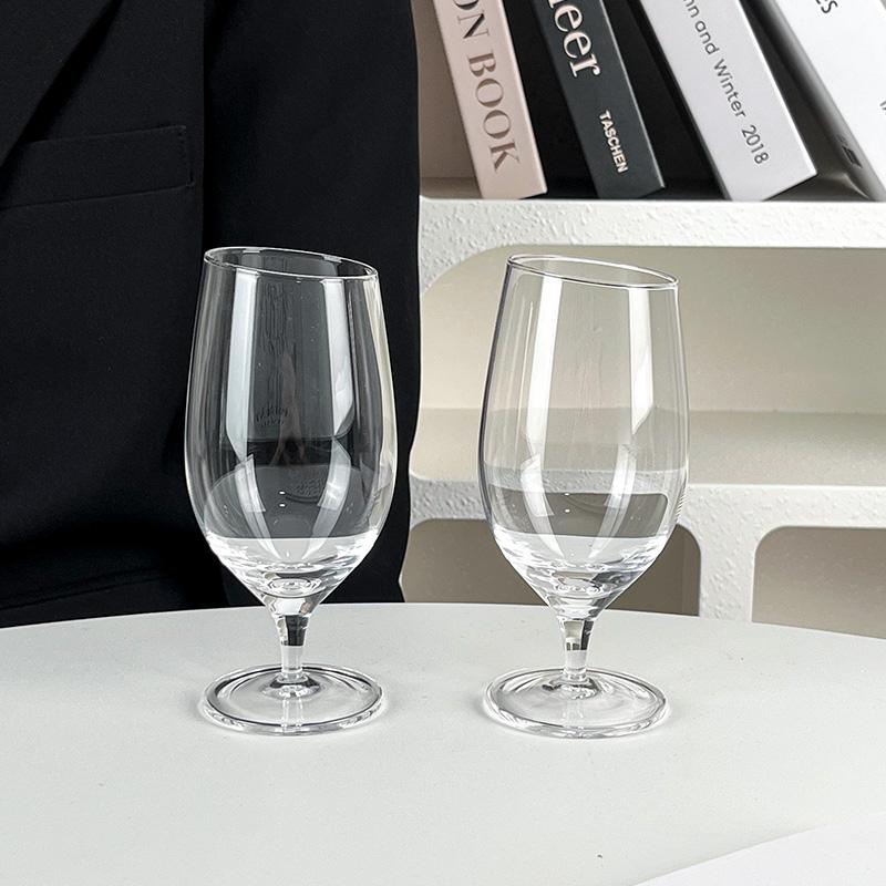 ins矮脚斜口果汁杯鸡尾酒香槟酒杯玻璃杯葡萄酒红酒白兰地威士忌