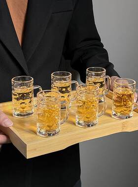 ins风带把玻璃杯家用喝水杯
