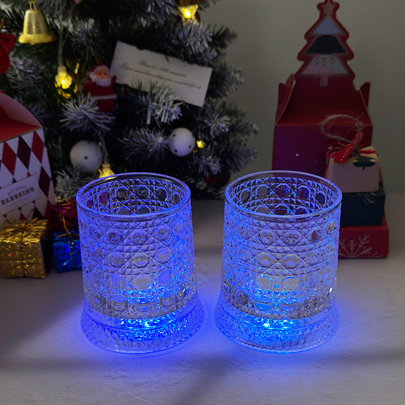 【送蓝光杯垫】迪奥纹威士忌旋转杯玻璃高级感不倒翁轻奢高级酒杯